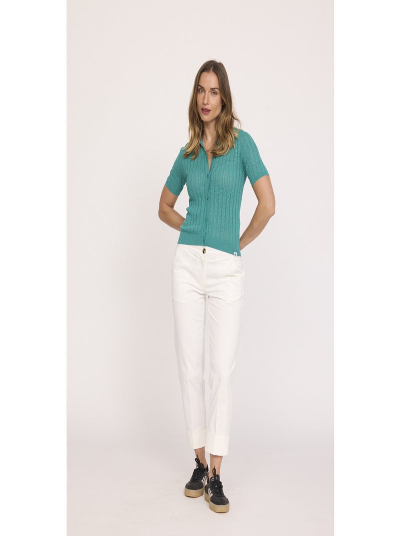 Lee Cooper - Pantalon coton cigarette JAVI Ivoire - Kiabi