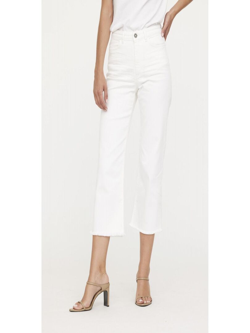 Lee Cooper - Pantalon coton flare cropped JOOPY Blanc - Kiabi