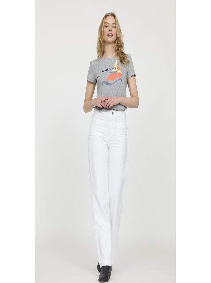 Lee Cooper - Pantalon coton flare JOAN Blanc - Kiabi