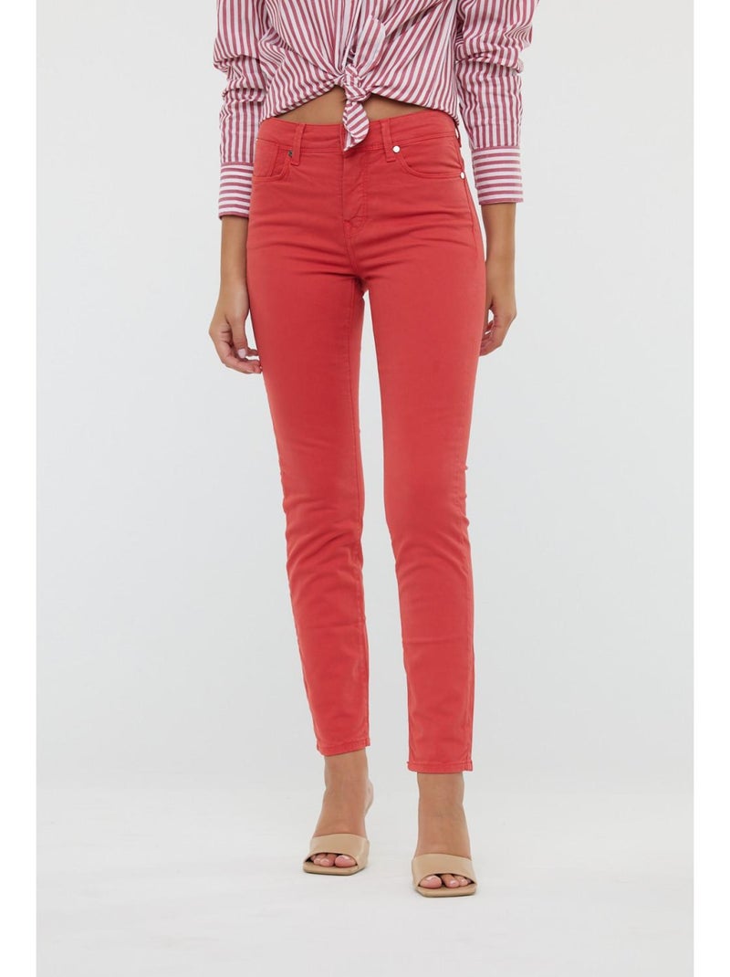 Lee Cooper - Pantalon coton slim JANA Rouge - Kiabi