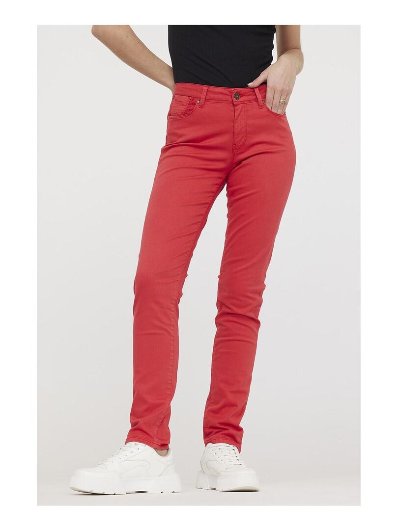 Lee Cooper - Pantalon coton slim JANA Rouge - Kiabi