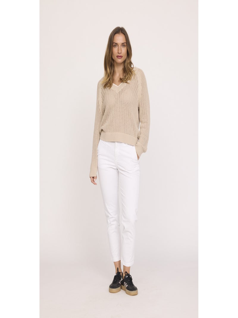 Lee Cooper - Pantalon coton slim JEMILA CR Blanc - Kiabi
