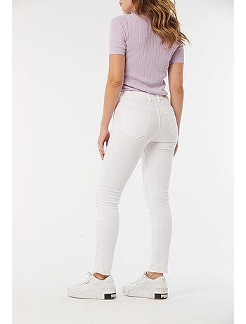 Pantalon slim blanc femme pas outlet cher