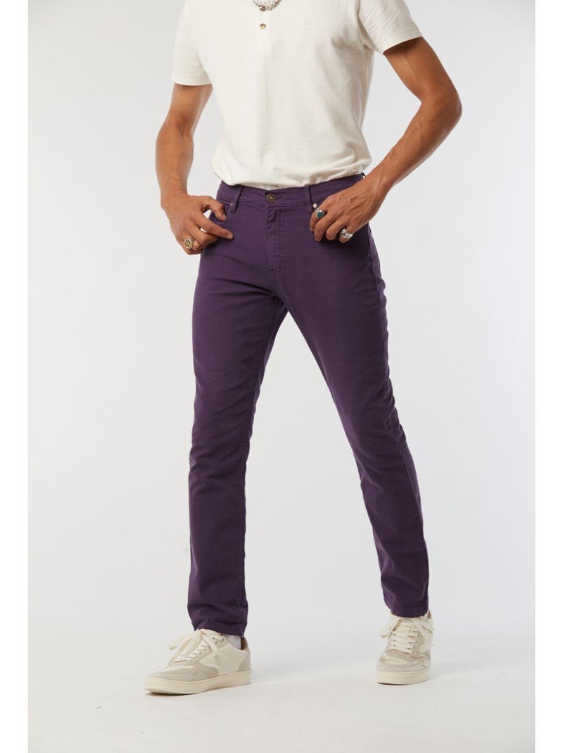 Lee Cooper - Pantalon coton straight LC126ZP 9803 Violet - Kiabi