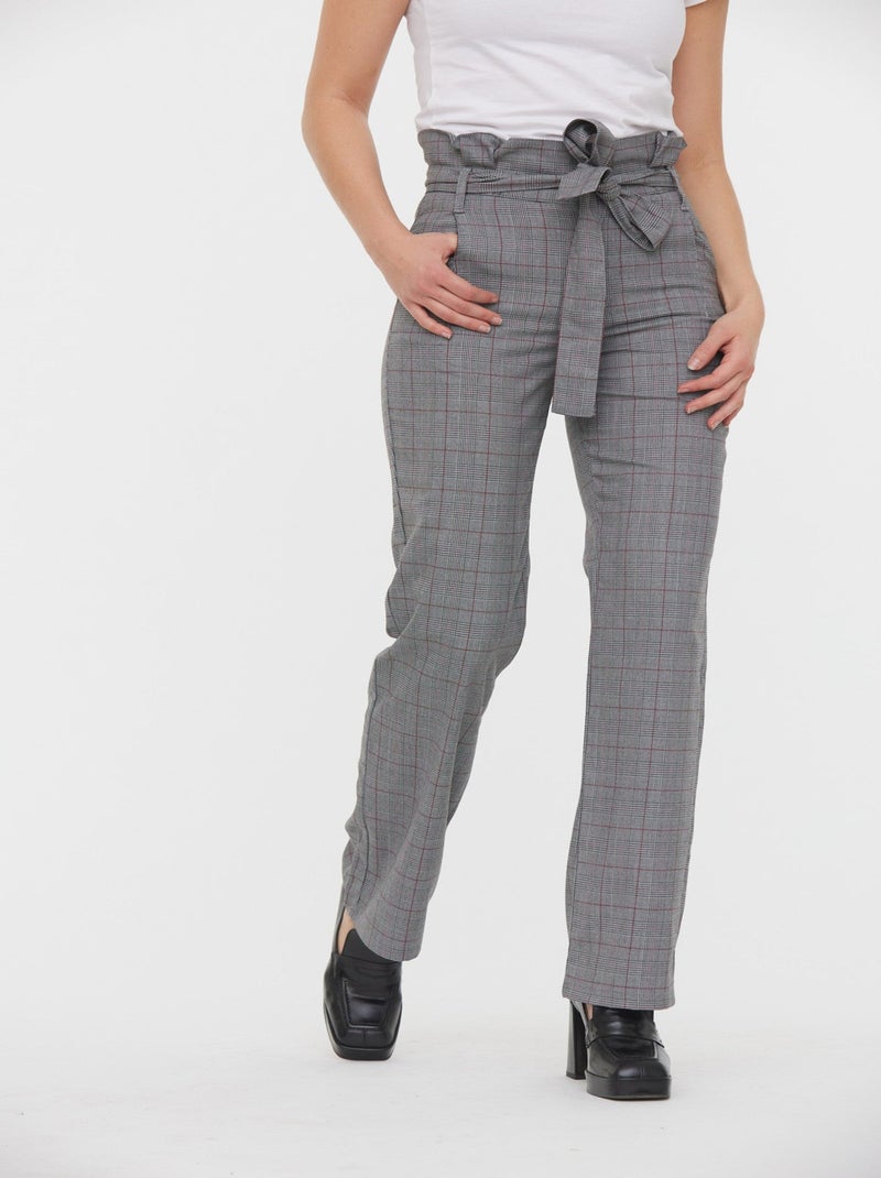 Lee Cooper - Pantalon GINA Gris / Bordeaux L34 Gris/Multicolore - Kiabi