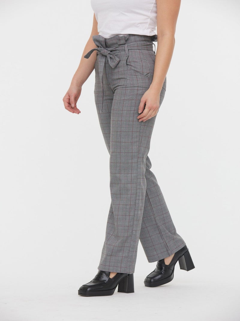 Lee Cooper - Pantalon GINA Gris / Bordeaux L34 Gris/Multicolore - Kiabi