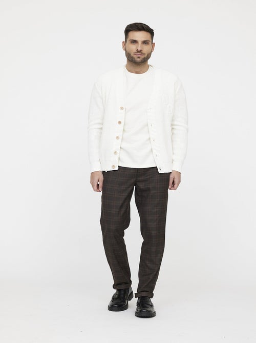 Lee Cooper - Pantalon GLANCE Check brown - L34 - Kiabi