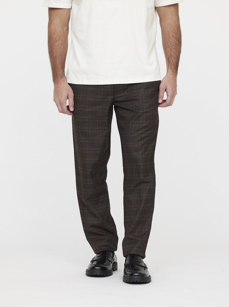 Lee Cooper - Pantalon GLANCE Check brown Marron - Kiabi