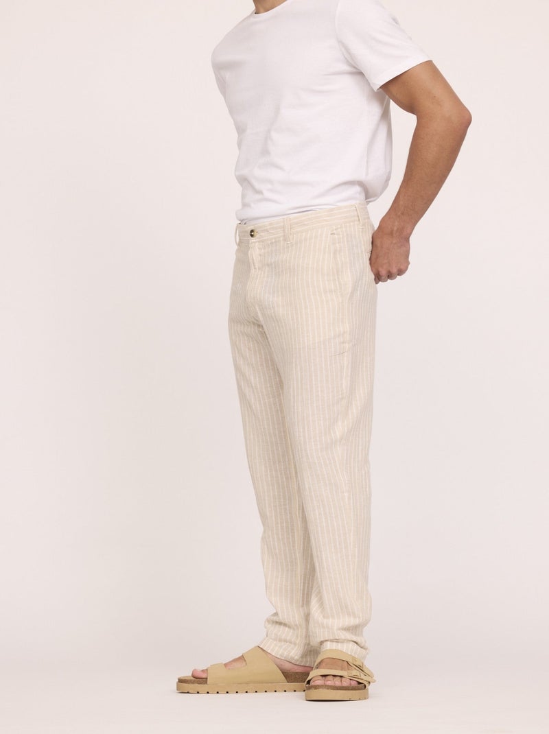 Lee Cooper - Pantalon GLANCE Mastic stripes Noir Vert - Kiabi