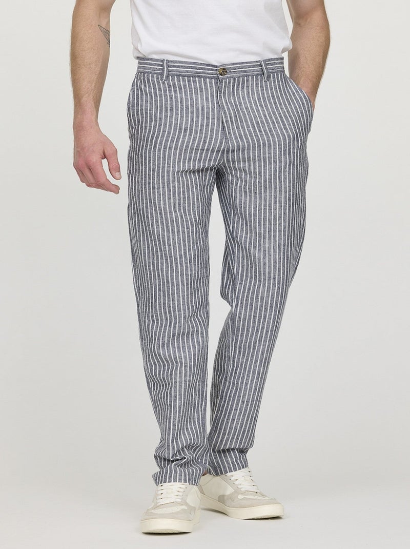 Lee Cooper - Pantalon GLANCE Navy stripes Bleu - Kiabi