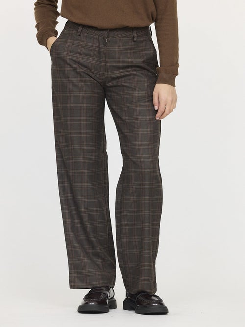 Lee Cooper - Pantalon JANIS check Dark brown - Kiabi