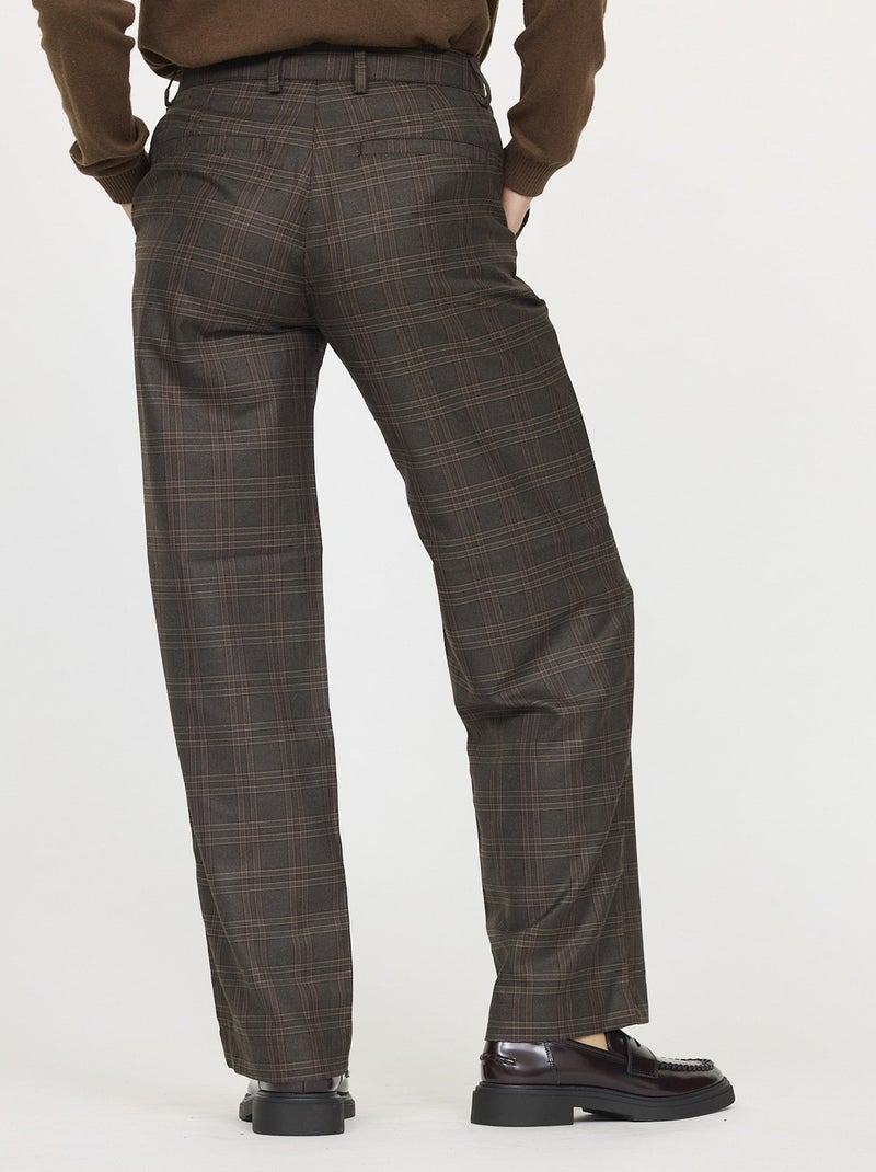 Lee Cooper - Pantalon JANIS check Dark brown Marron - Kiabi