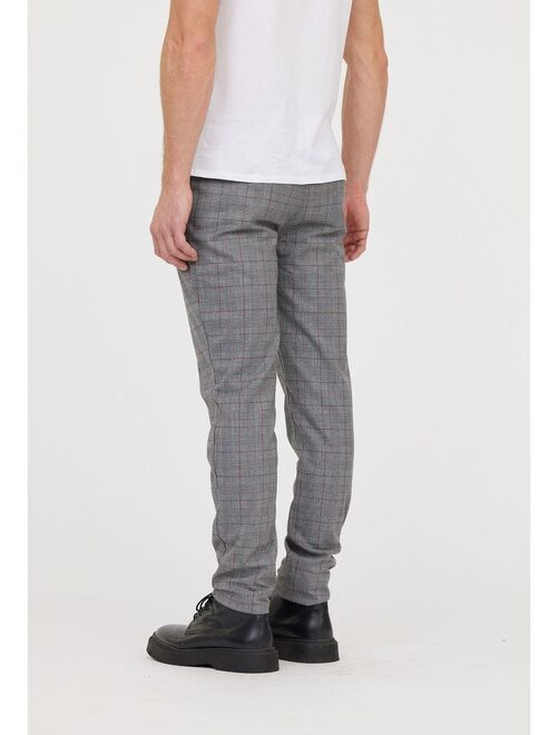 Pantalon Chinos Homme Cargo Elastiqué Avec Poches Laterales Coupe Slim Gris 485335