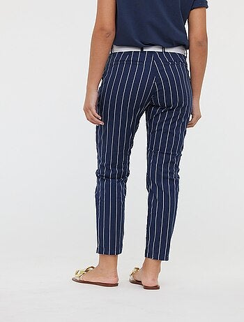 Lee Cooper - Pantalons JEMILA CR Navy / white