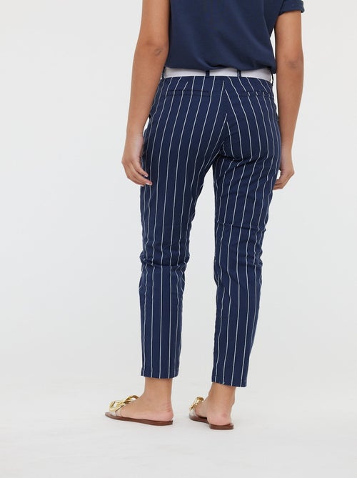 Lee Cooper - Pantalons JEMILA CR Navy / white - Kiabi