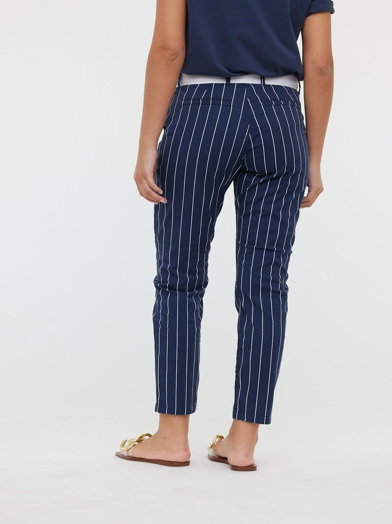 Lee Cooper - Pantalons JEMILA CR Navy / white Blanc - Kiabi