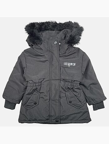 Lee cooper - parka à capuche bordée de fausse fourrure, coupe décontractée et fermeture zippée
