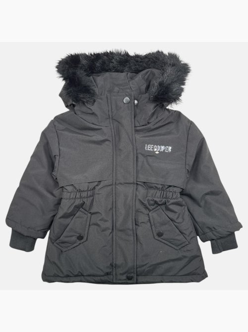 Lee cooper - parka à capuche bordée de fausse fourrure, coupe décontractée et fermeture zippée - Kiabi
