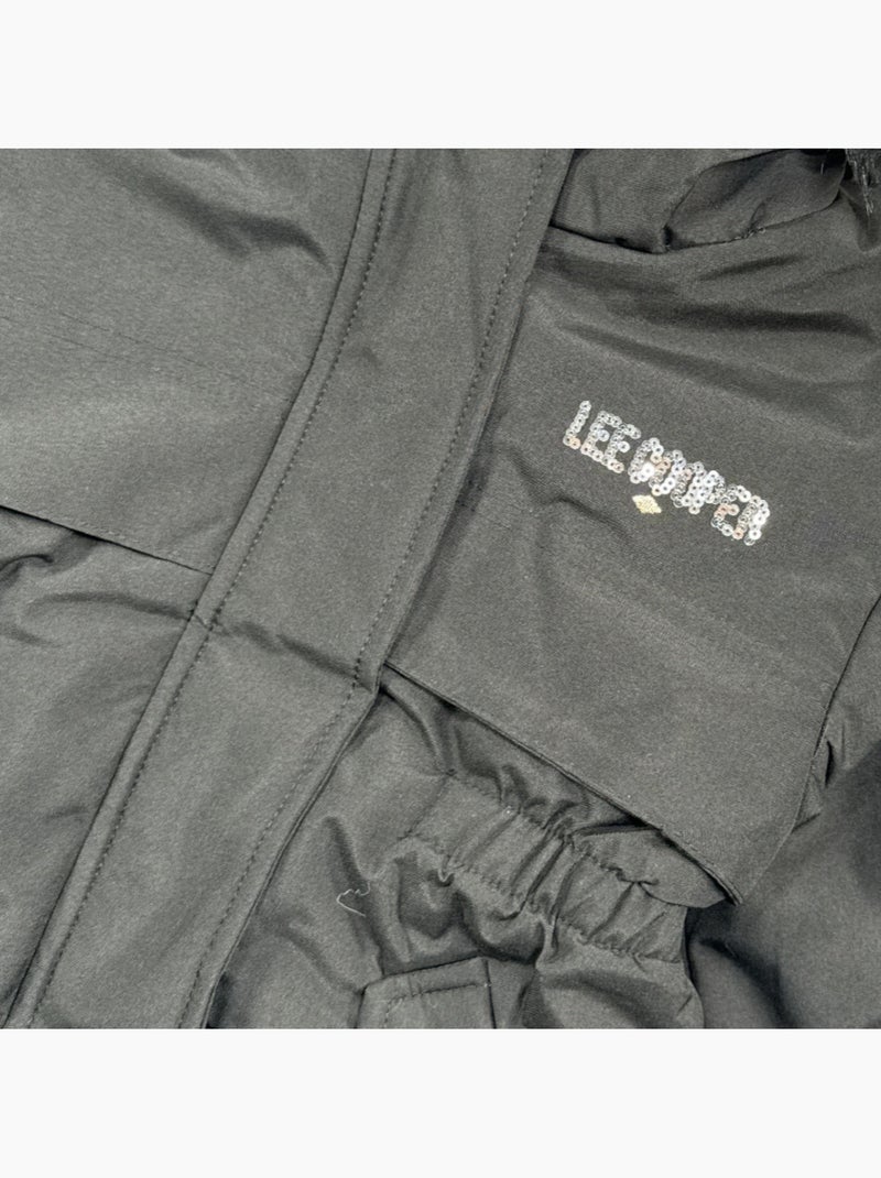 Lee cooper - parka à capuche bordée de fausse fourrure, coupe décontractée et fermeture zippée Noir - Kiabi