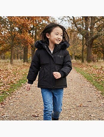 Lee cooper - parka à capuche bordée de fausse fourrure, coupe décontractée