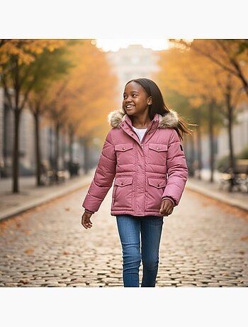 Lee cooper - parka à capuche bordée de fausse fourrure, coupe droite et fermeture zippée