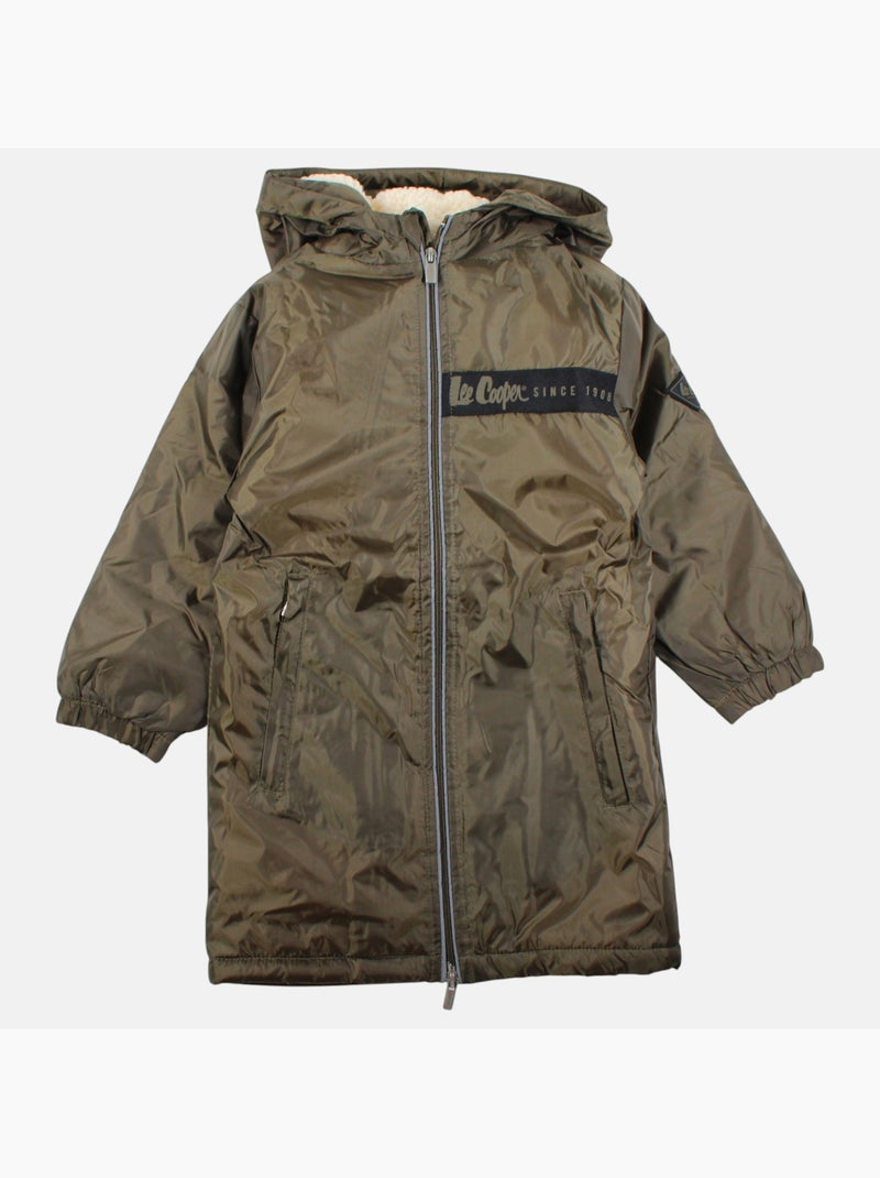 Lee cooper - parka matelassée zippée à capuche Kaki - Kiabi