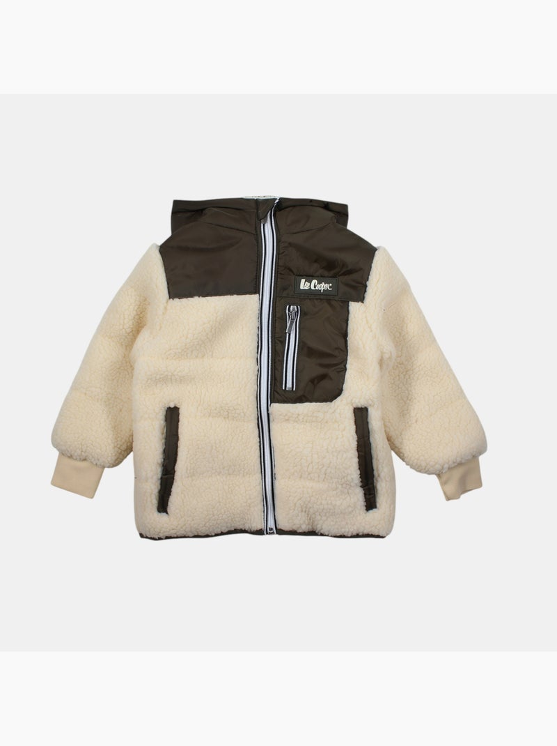 Lee cooper - parka zippée à capuche avec poche poitrine Kaki - Kiabi