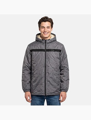 Lee cooper - parka zippée à capuche bordée de fausse fourrure