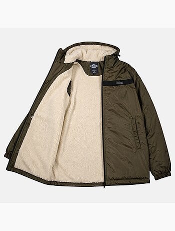 Lee cooper - parka zippée à capuche bordée de fausse fourrure
