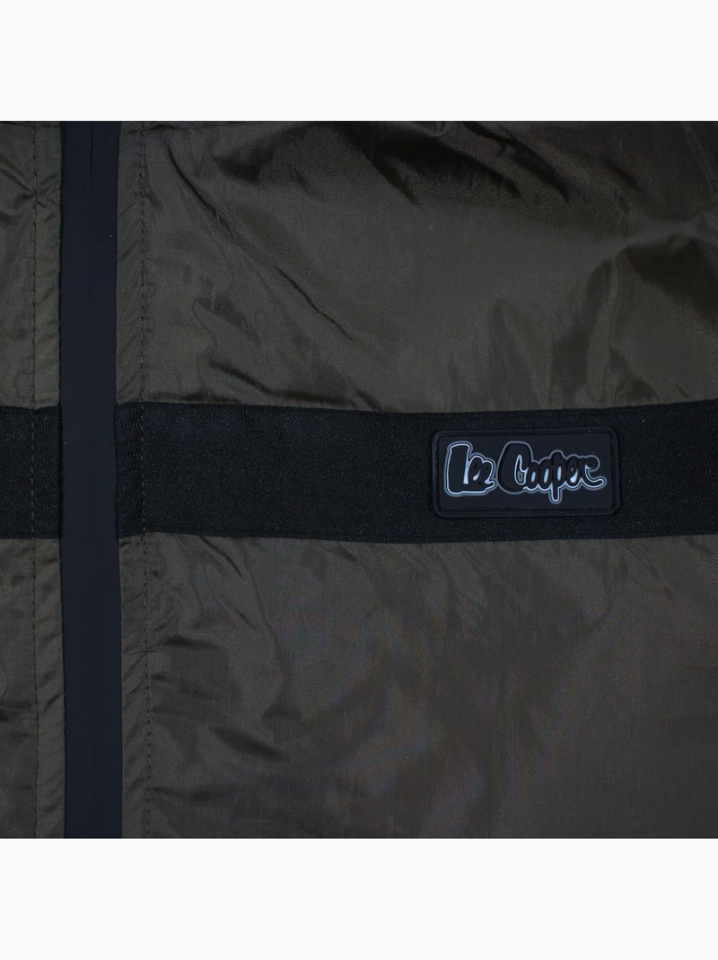 Lee cooper - parka zippée à capuche bordée de fausse fourrure Kaki - Kiabi