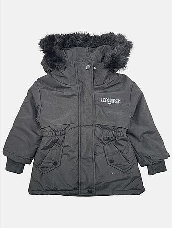 Lee cooper - parka zippée à capuche bordée de fausse fourrure