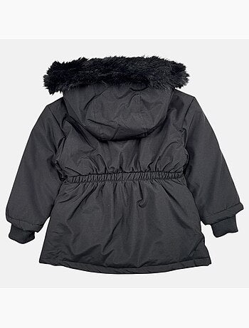 Lee cooper - parka zippée à capuche bordée de fausse fourrure