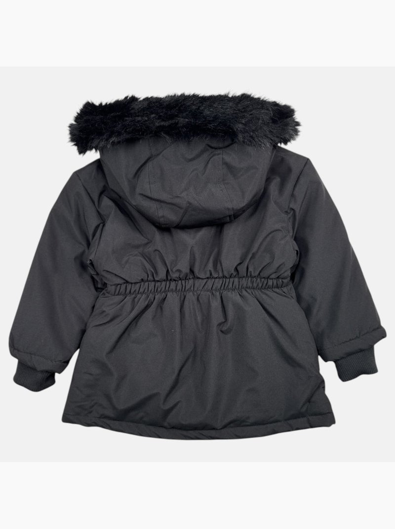 Lee cooper - parka zippée à capuche bordée de fausse fourrure Noir - Kiabi