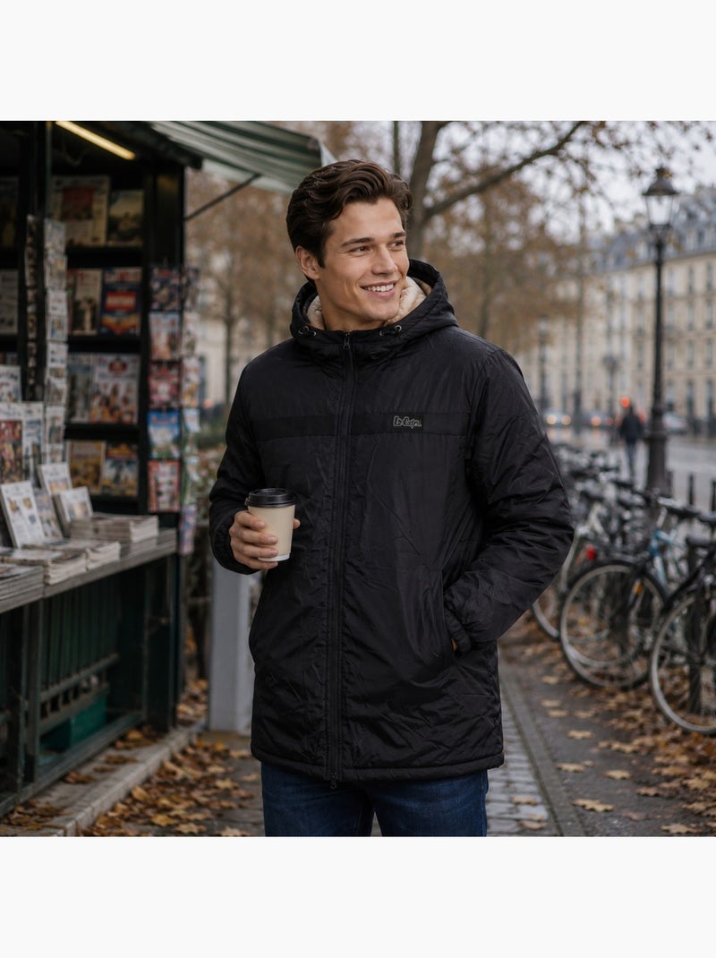 Lee cooper - parka zippée à capuche bordée de fausse fourrure Noir - Kiabi