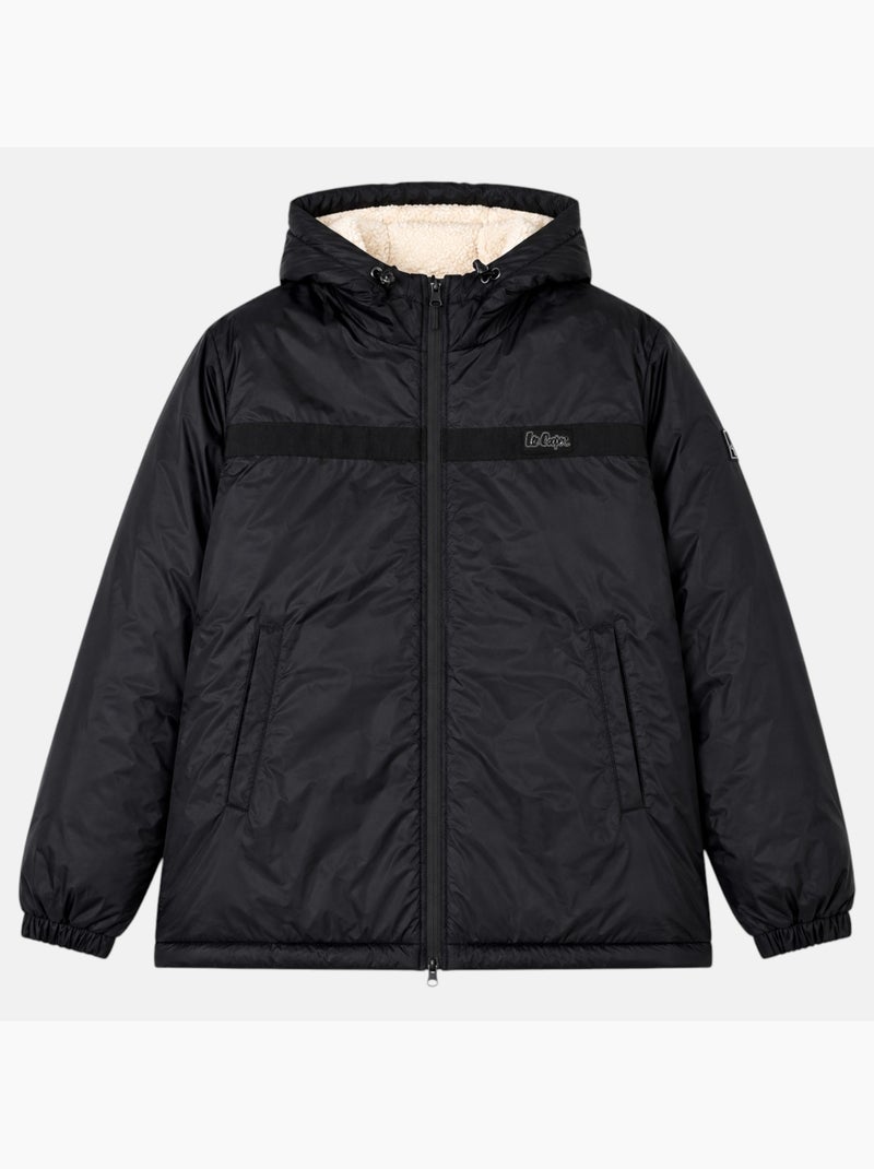 Lee cooper - parka zippée à capuche bordée de fausse fourrure Noir - Kiabi