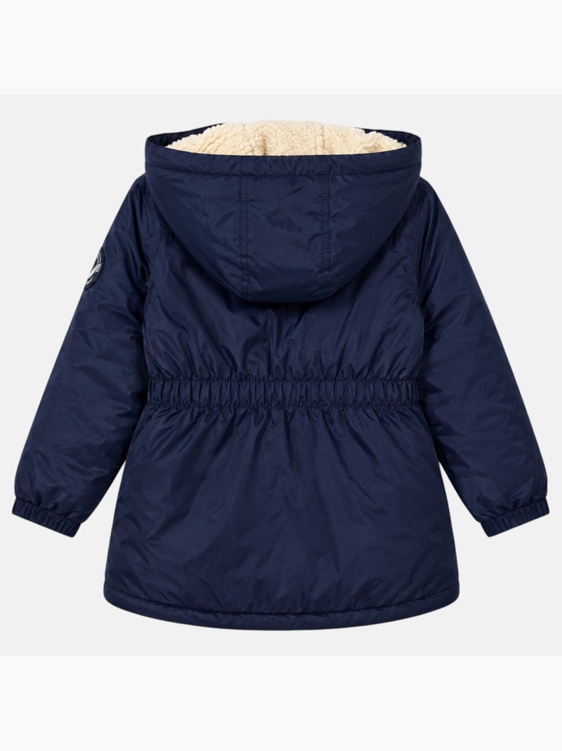Lee cooper - parka zippée à capuche, coupe mi-longue et poches latérales Bleu marine - Kiabi