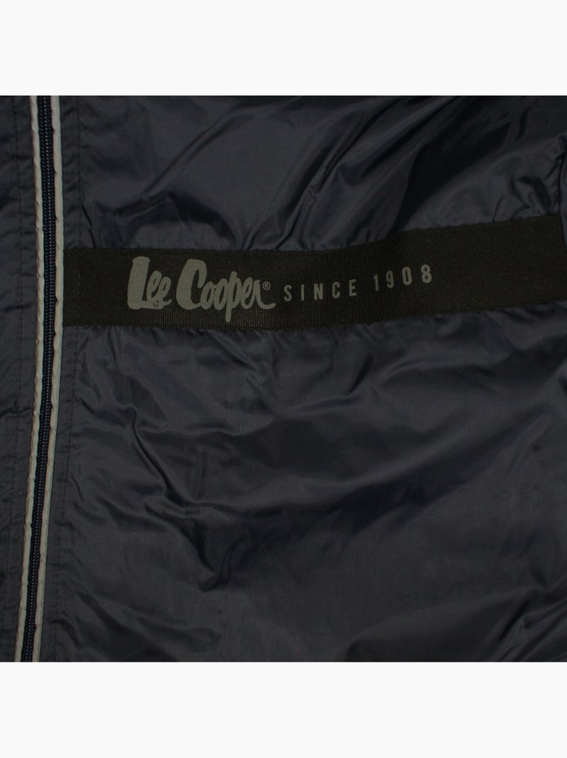 Lee cooper - parka zippée à capuche, coupe mi-longue et poches latérales Bleu marine - Kiabi