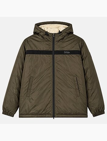Lee cooper - parka zippée à capuche, poches zippées et capuche bordée de fausse fourrure