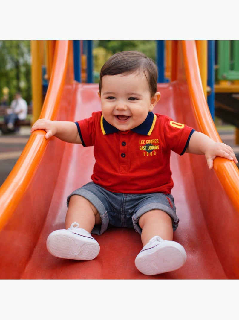 Lee Cooper - Polo avec son short à motifs assorti Rouge - Kiabi