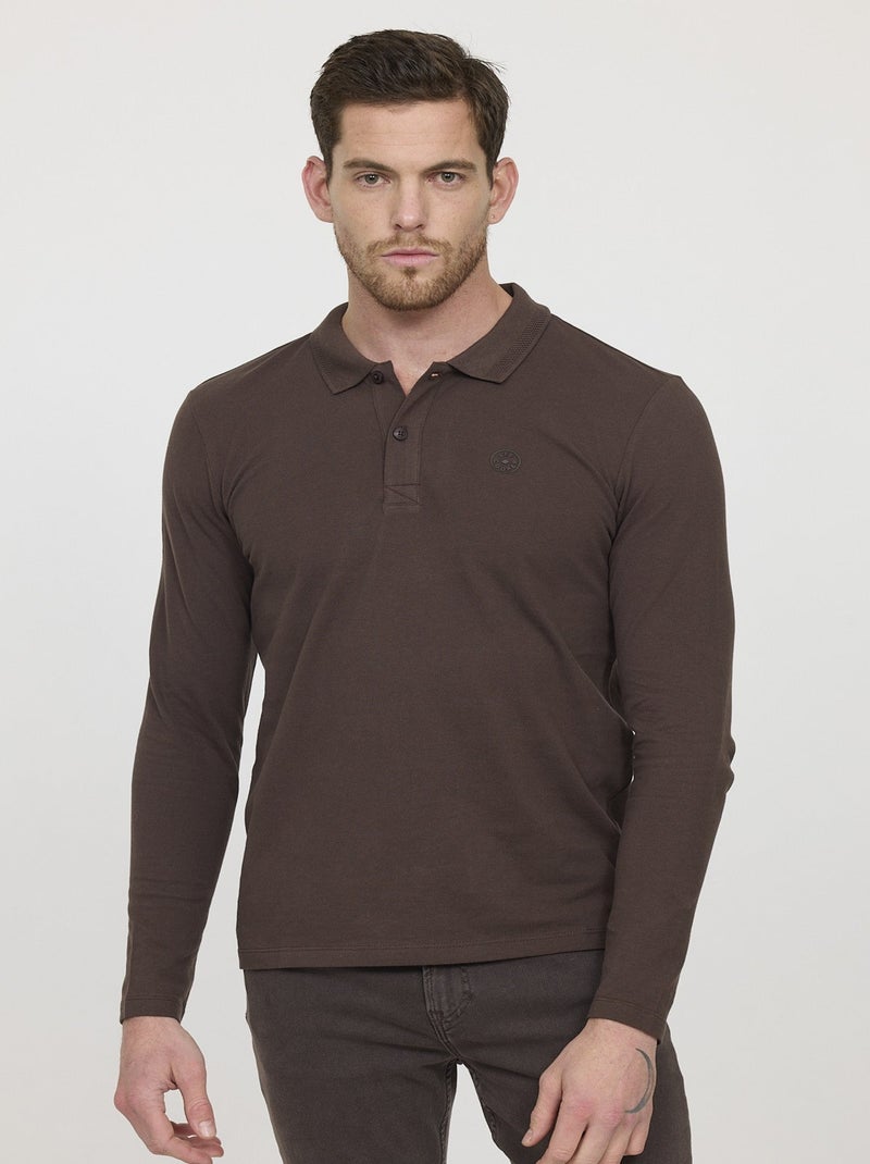 Lee Cooper - Polo BAKO ML Brown Marron - Kiabi