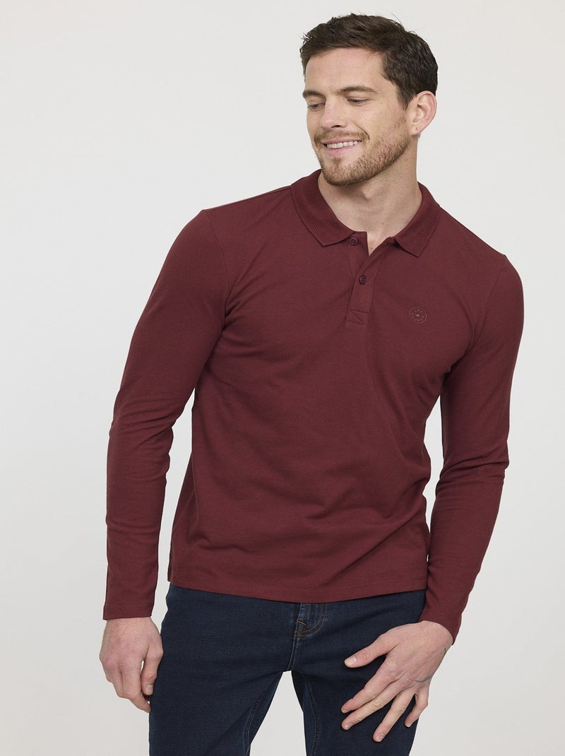 Lee Cooper - Polo BAKO ML Sangria Rouge - Kiabi