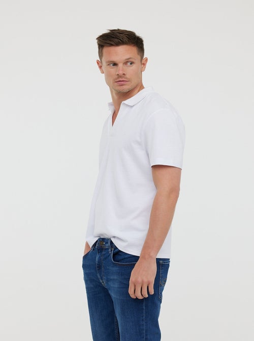 Lee Cooper - Polo BAYO MC Optic white - Kiabi