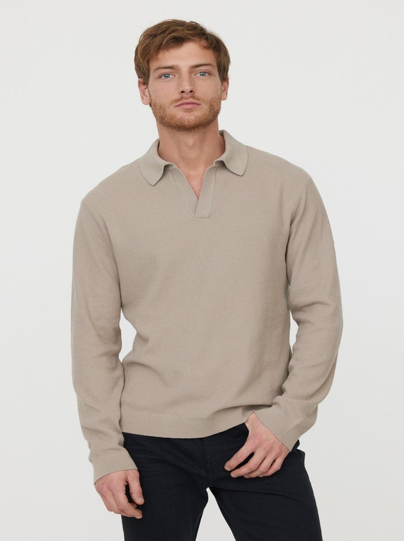 Lee Cooper - Polo Bino Taupe Gris - Kiabi
