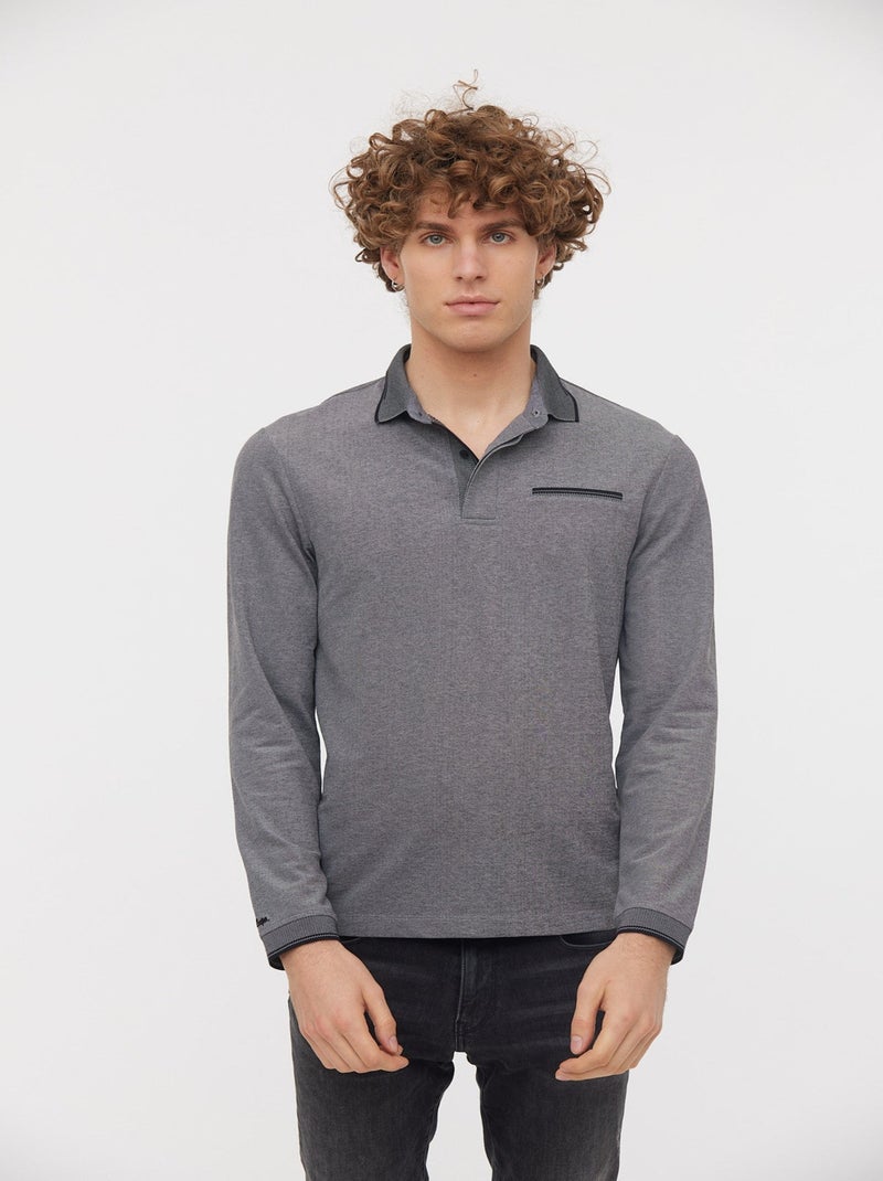 Lee Cooper - Polo BUTEA Noir/Gris Souris Noir/Argent - Kiabi