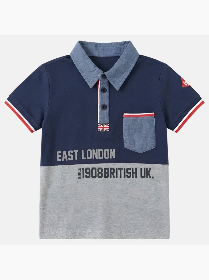 Lee Cooper - Polo garçon manches courtes Bleu marine - Kiabi