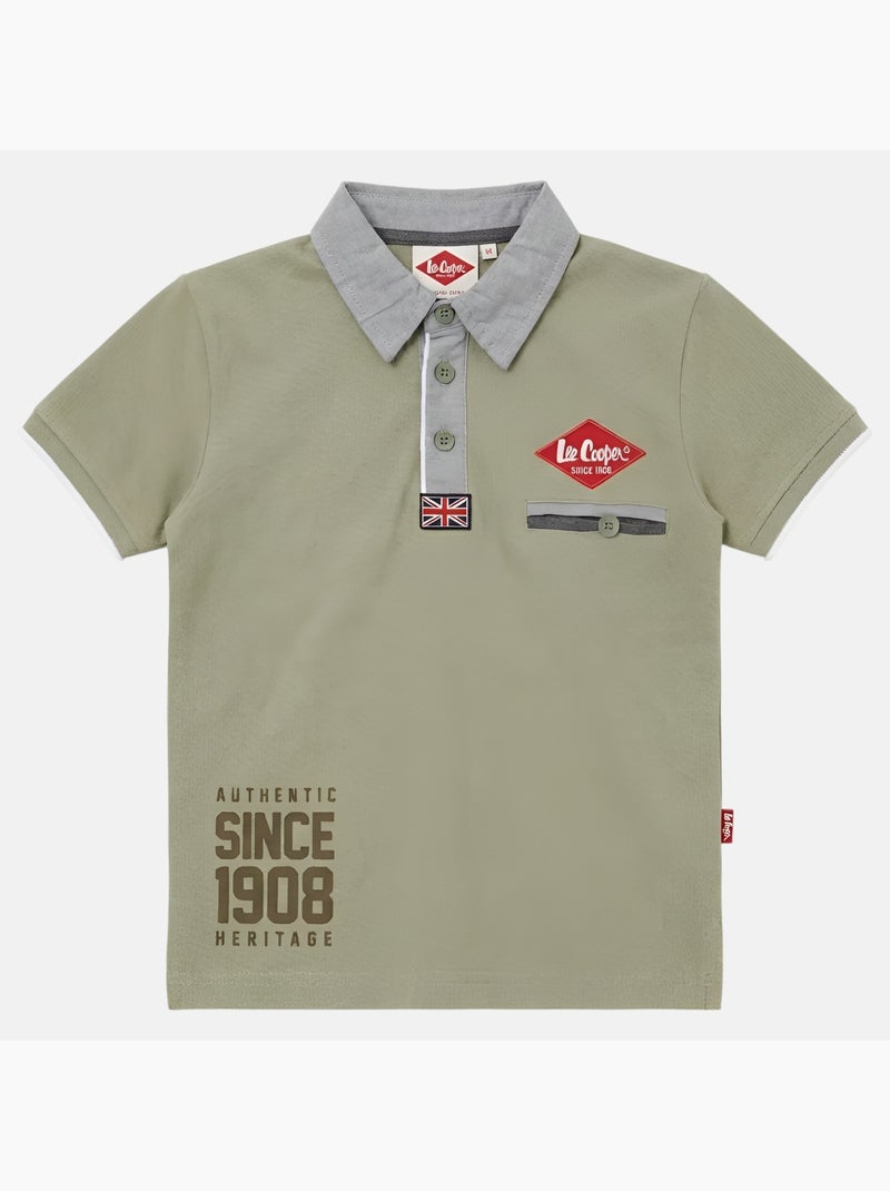Lee Cooper - Polo garçon manches courtes Vert - Kiabi