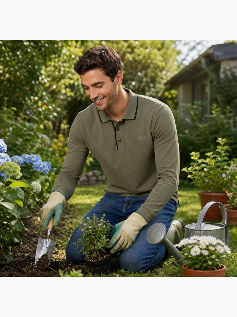 Lee Cooper - Polo homme à manches courtes Kaki - Kiabi
