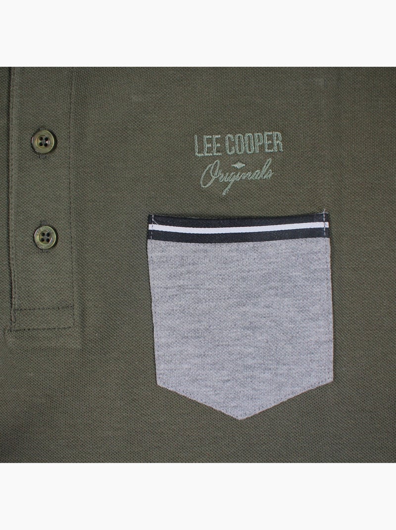 Lee Cooper - Polo homme à manches courtes Kaki - Kiabi