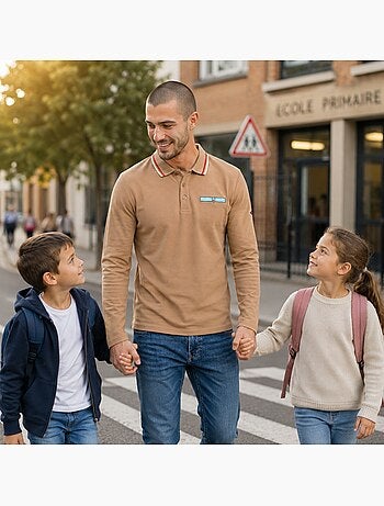 Lee cooper - polo homme à manches longues