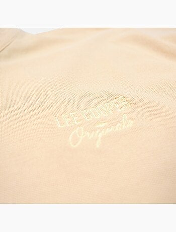 Lee Cooper - Polo homme beige manches courtes col officier